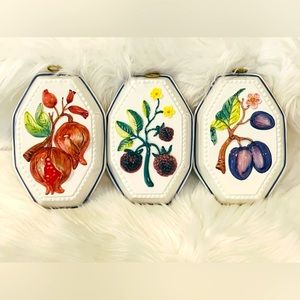 3 Intrada 8 1/2" x 2 1/2" ceramic wall mold Pomegranate , Plum, Raspberry